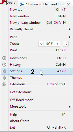 Opera Browser Step 1